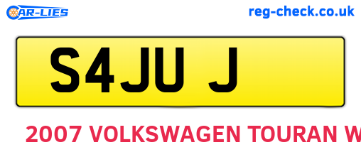 S4JUJ are the vehicle registration plates.