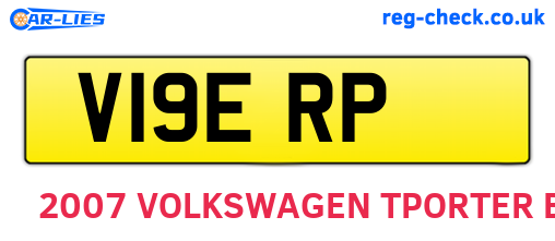V19ERP are the vehicle registration plates.