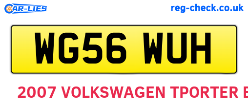 WG56WUH are the vehicle registration plates.