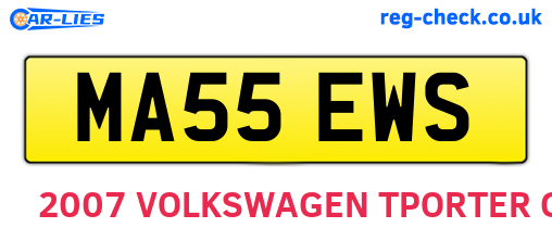 MA55EWS are the vehicle registration plates.