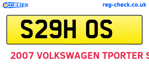S29HOS are the vehicle registration plates.