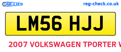 LM56HJJ are the vehicle registration plates.