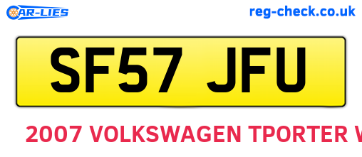 SF57JFU are the vehicle registration plates.