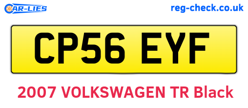 CP56EYF are the vehicle registration plates.