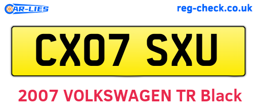 CX07SXU are the vehicle registration plates.
