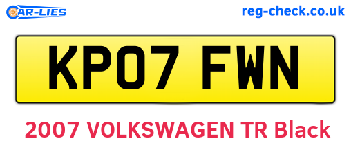 KP07FWN are the vehicle registration plates.