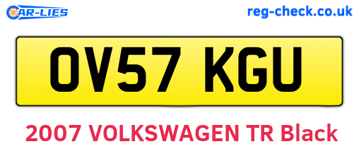 OV57KGU are the vehicle registration plates.