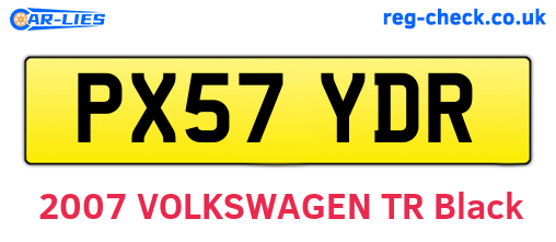 PX57YDR are the vehicle registration plates.