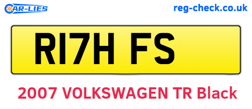 R17HFS are the vehicle registration plates.
