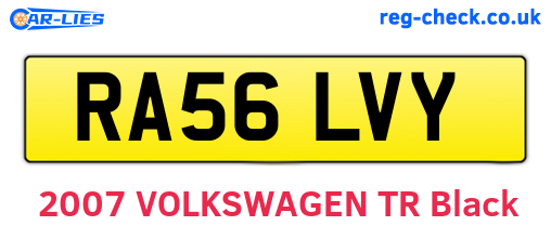 RA56LVY are the vehicle registration plates.