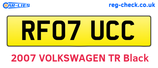 RF07UCC are the vehicle registration plates.