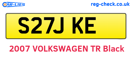 S27JKE are the vehicle registration plates.