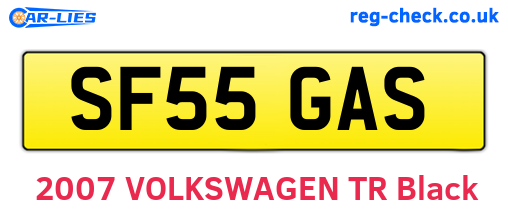 SF55GAS are the vehicle registration plates.