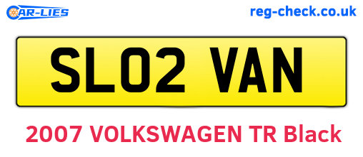 SL02VAN are the vehicle registration plates.