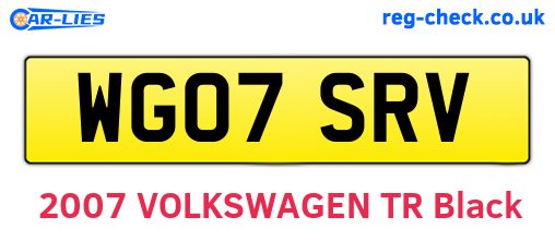 WG07SRV are the vehicle registration plates.
