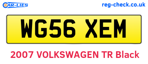 WG56XEM are the vehicle registration plates.