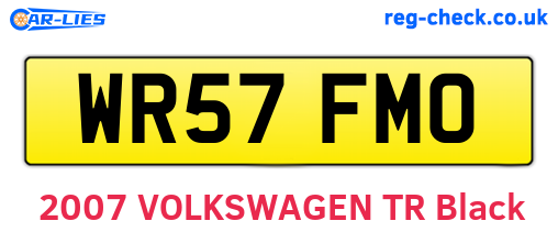 WR57FMO are the vehicle registration plates.