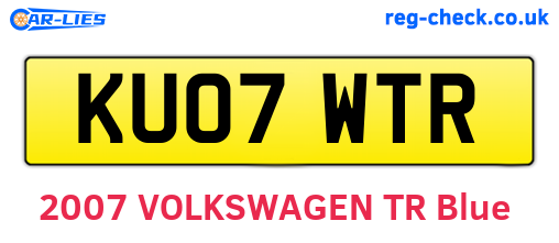 KU07WTR are the vehicle registration plates.