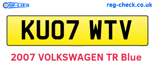 KU07WTV are the vehicle registration plates.