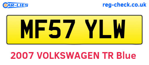MF57YLW are the vehicle registration plates.