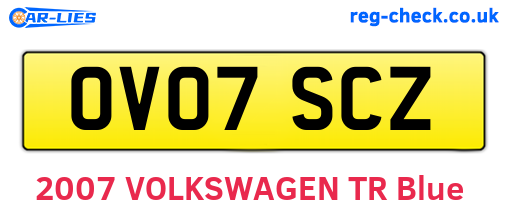 OV07SCZ are the vehicle registration plates.