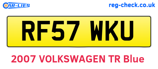 RF57WKU are the vehicle registration plates.