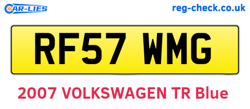 RF57WMG are the vehicle registration plates.