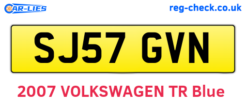 SJ57GVN are the vehicle registration plates.