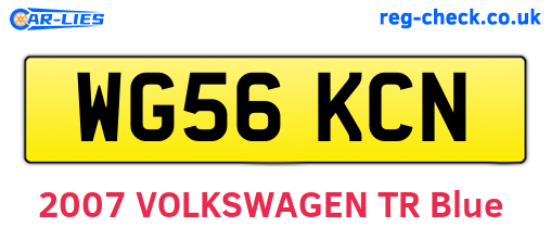 WG56KCN are the vehicle registration plates.
