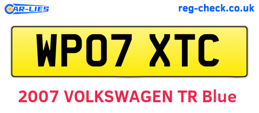 WP07XTC are the vehicle registration plates.
