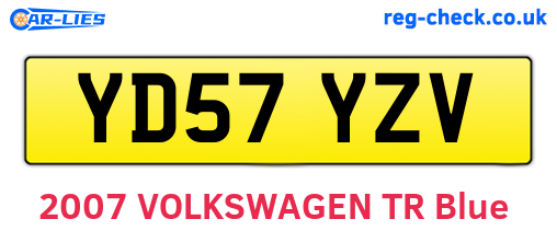 YD57YZV are the vehicle registration plates.
