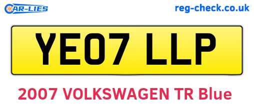 YE07LLP are the vehicle registration plates.