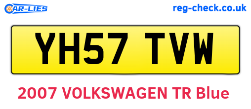 YH57TVW are the vehicle registration plates.
