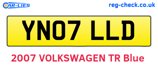 YN07LLD are the vehicle registration plates.