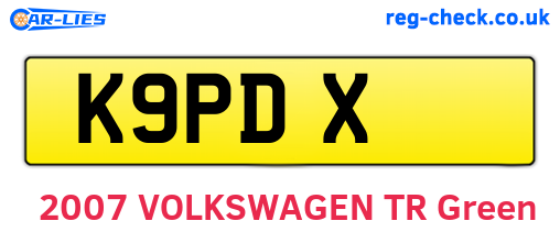 K9PDX are the vehicle registration plates.