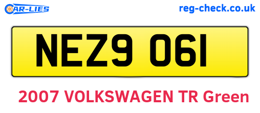 NEZ9061 are the vehicle registration plates.