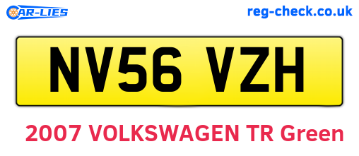 NV56VZH are the vehicle registration plates.