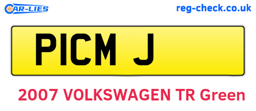 P1CMJ are the vehicle registration plates.