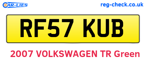 RF57KUB are the vehicle registration plates.