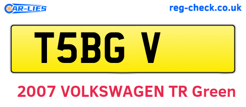 T5BGV are the vehicle registration plates.