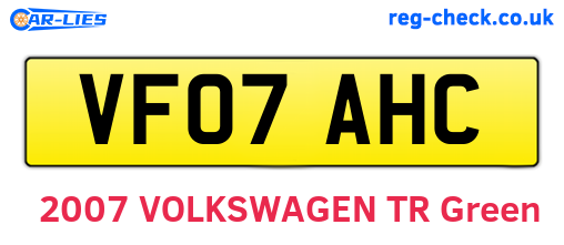 VF07AHC are the vehicle registration plates.