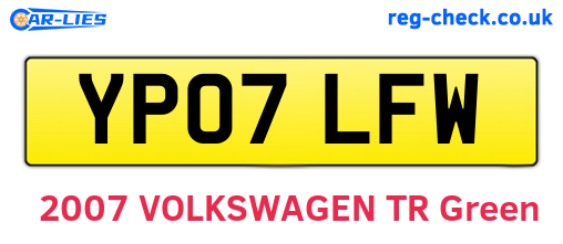 YP07LFW are the vehicle registration plates.