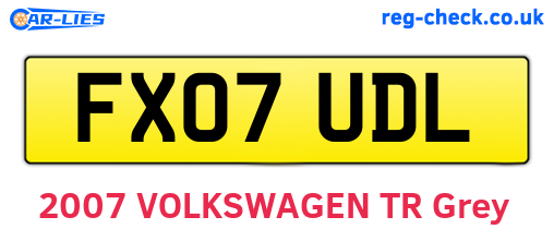FX07UDL are the vehicle registration plates.