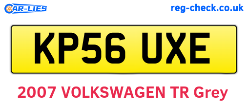 KP56UXE are the vehicle registration plates.