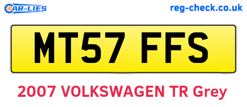 MT57FFS are the vehicle registration plates.