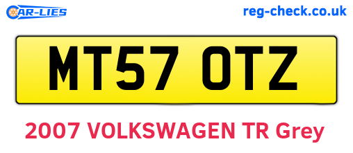 MT57OTZ are the vehicle registration plates.