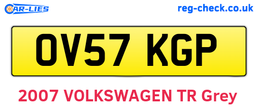 OV57KGP are the vehicle registration plates.