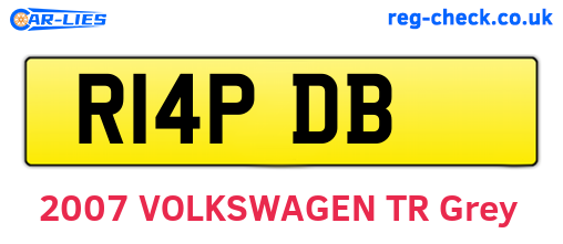 R14PDB are the vehicle registration plates.