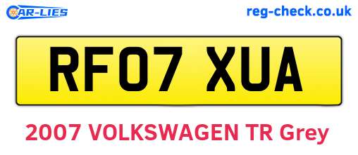 RF07XUA are the vehicle registration plates.