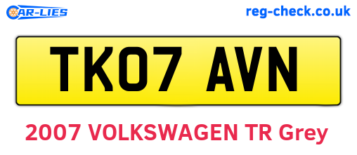 TK07AVN are the vehicle registration plates.